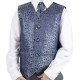 Boys Navy Swirl 3 Piece Waistcoat, Cravat & Handkerchief