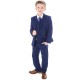 Boys Royal Blue 5 Piece Slim Fit Suit