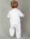 Baby Boys White & Blue Anchor 5 Piece Satin Christening Suit