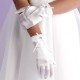 Girls White Lace & Ribbon Satin Bag & Gloves Set - Emma & Maria