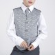 Boys Grey Swirl 6 Piece Slim Fit Tail Jacket Suit
