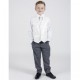Boys Grey & Ivory 6 Piece Slim Fit Tail Jacket Suit