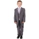 Boys Grey & Lilac Swirl 6 Piece Slim Fit Tail Jacket Suit