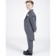 Boys Grey & Pink 6 Piece Slim Fit Tail Jacket Suit