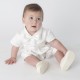 Baby Boys Ivory Tuxedo Style Christening Romper Suit