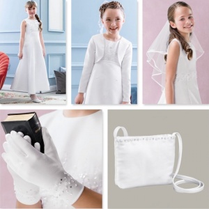 White Communion 5 Piece Dress Set - Emmerling Style 2144
