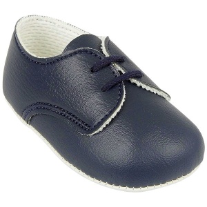Baby Boys Navy Matt Lace Pram Shoes 'Baypods'