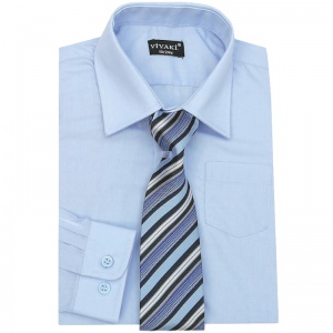 Boys Blue Formal Shirt & Tie Box Set