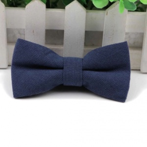 Boys Navy Cotton Bow Tie with Adjustable Strap