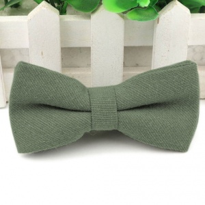 Boys Sage Green Cotton Bow Tie with Adjustable Strap