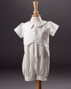 Baby Boys Cotton Christening Romper - Ethan by Millie Grace