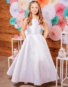 Emmerling White Mikado Communion Dress - Style Hetti