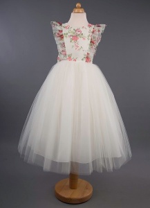 Girls Floral Organza Tulle Dress - Iris by Busy B's Bridals