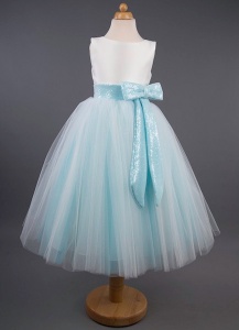 Girls Sequin Bow Tulle Dress - Kayla by Busy B's Bridals
