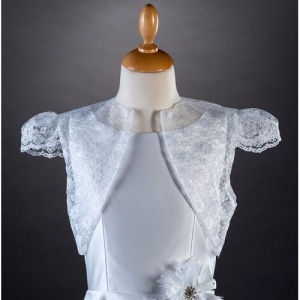 Millie Grace White Lace Cap Sleeved Bolero