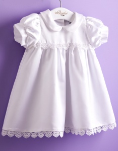 Baby Girls White Lace Trim Dress with Headband - Kaitlyn PC1 by Peridot