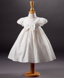 Baby Girls Linen Look Cotton Bow Dress - Pandora by Millie Grace