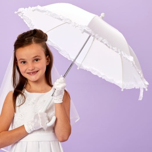 White First Holy Communion Parasol Umbrella | Shona P187 by