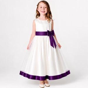 cadbury purple bridesmaid dresses uk Purple Satin Bridesmaid Dresses & Flower Girl Dresses Age 2 - UK 26