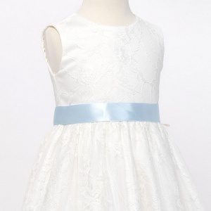 Girls Baby Blue Double Sided Satin Dress Sash