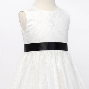 Girls Black Double Sided Satin Dress Sash