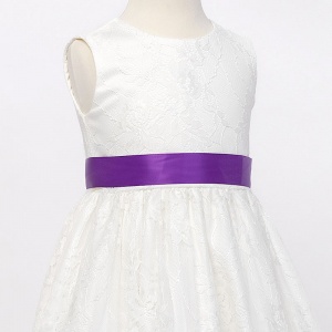 Girls Cadbury Purple Double Sided Satin Dress Sash