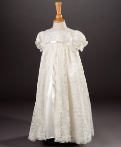 Anya by Millie Grace - Baby Girls Lace Christening Gown & Bonnet