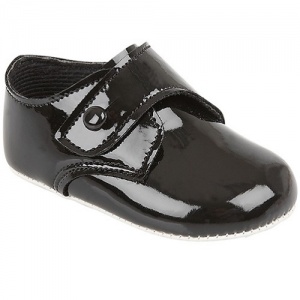 Baby Boys Black Patent Button Pram Shoes | Baypods ...