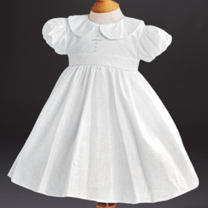 Baby Girls White Cross Cotton Christening Dress