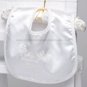 Ivory Satin My Special Day Velcro Bib