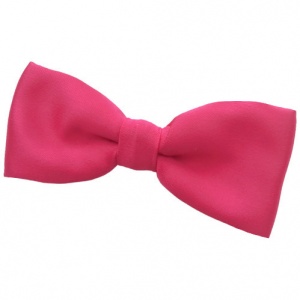 Boys Cerise / Hot Pink Satin Plain Dickie Bow Tie on Elastic