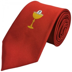 Boys Red Chalice First Holy Communion Tie