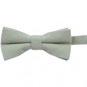 Boys Sage Green Check Cotton Bow Tie with Adjustable Strap
