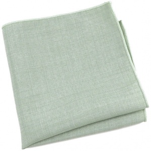 Boys Sage Green Textured Cotton Pocket Square Handkerchief