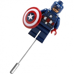 Captain America Superhero Minifigure Buttonhole Lapel Pin