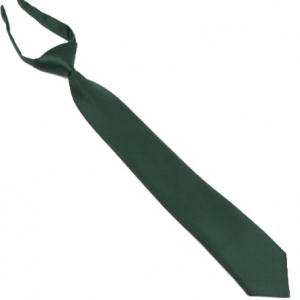 Boys Dark Green Silk Effect Adjustable Skinny Tie