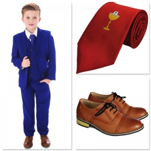 Boys Electric Blue Communion 5 Piece Suit, Shoes & Tie