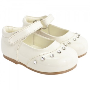 Girls Ivory Patent 'Fairy' Diamante Special Occasion Shoes