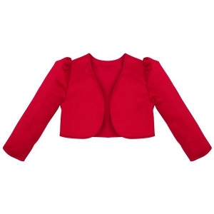 Girls Red Satin Long Sleeved Bolero