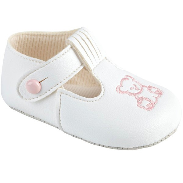 baby girl white t bar shoes