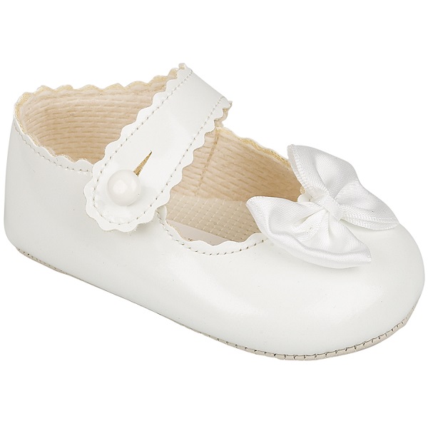 Baby Girls Kids Childrens Patent Bow Pram Wedding Christening Party Shoes Size