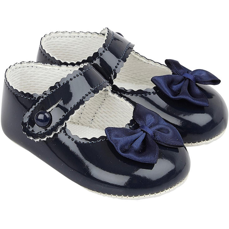 BABY GIRLS SHOES WITH BOW FIRST WALKERS BAYPODS MADE IN UK 