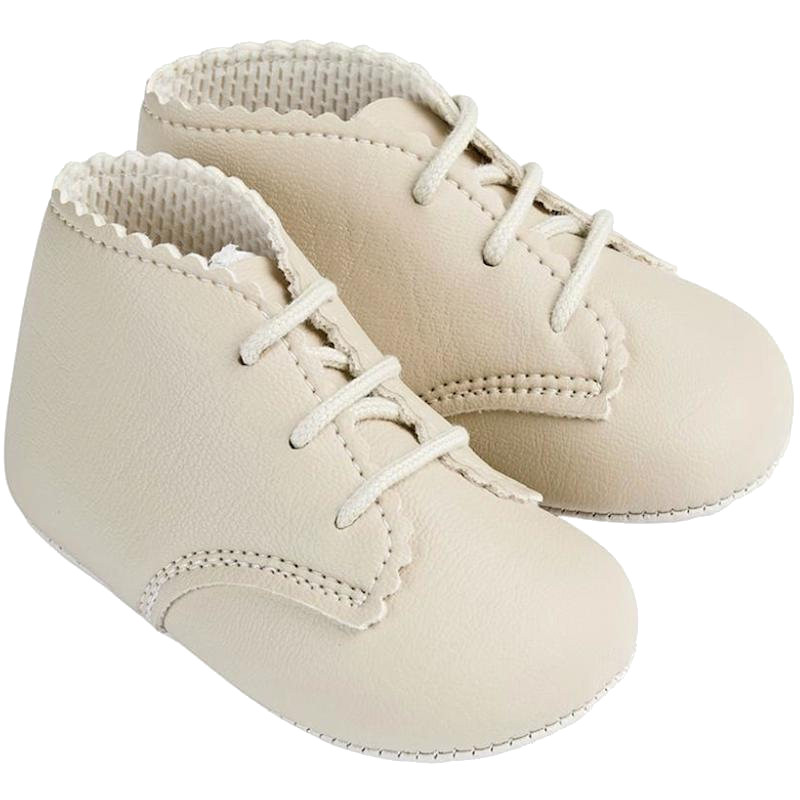 Baby Boys Biscuit Matt Lace Up Pram Boots | Baypods B620 | Christening ...