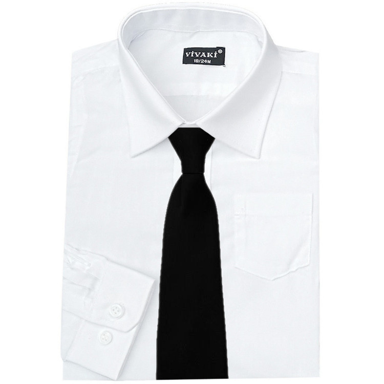 Boys White Formal Shirt & Black Tie | Boys White Smart Shirt ...
