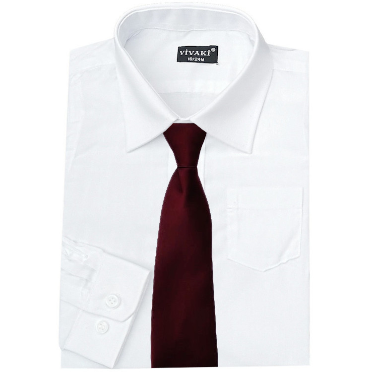 Boys White Formal Shirt ☀ Burgundy ...