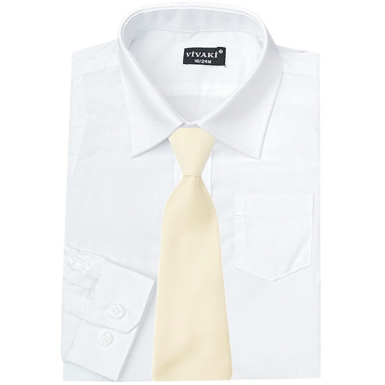 white shirt ivory tie