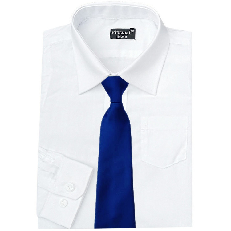 white and royal blue shirt