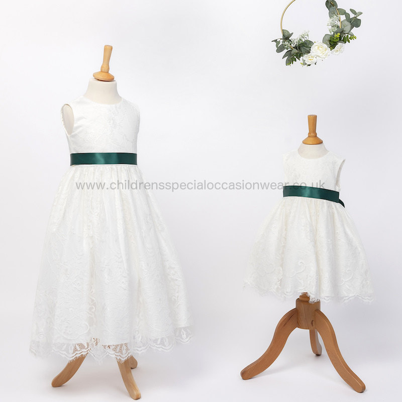 slim fit dress slacks Hunter Green Girls Toddler Full Length Flower Girl Dress  Lisa Ann's  Creations