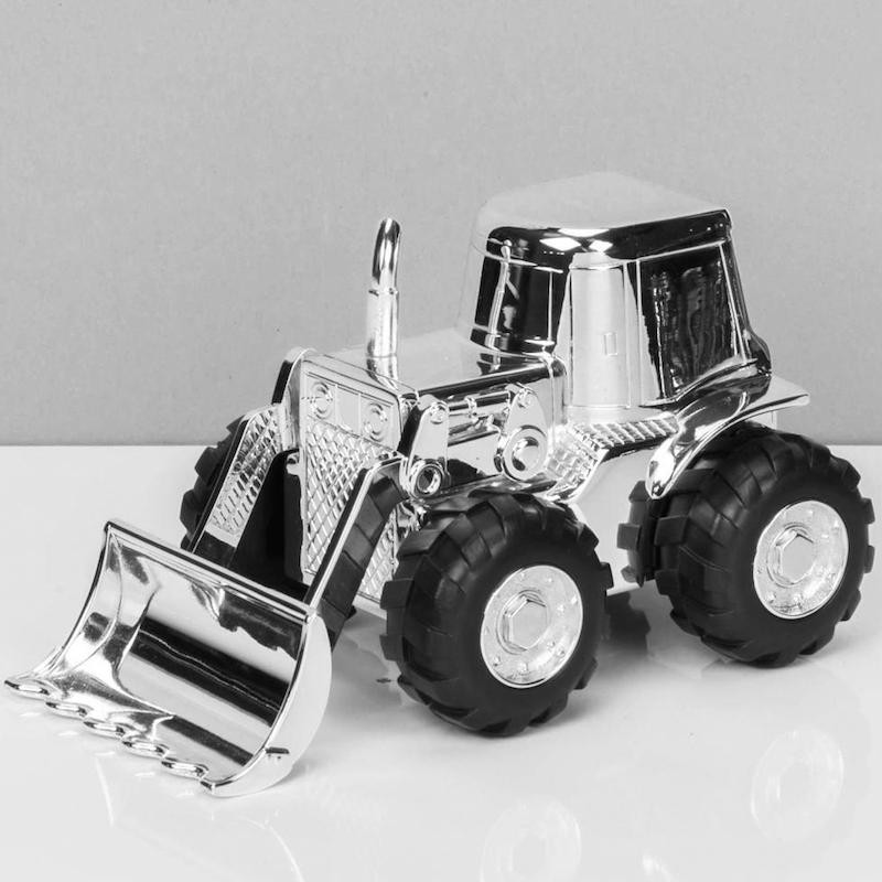 Silver Plated Digger Money Box Baby Gift Christening Gift childrensspecialoccasionwear.co.uk