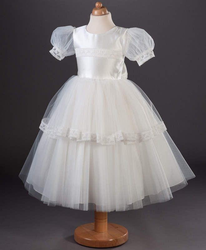 Girls Vintage Lace Organza Dress Evie by Busy B s Bridals